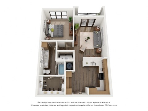 Floor plan for 1 bed, 1 bath, 784 sqft